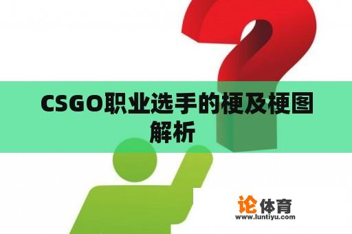 CSGO职业选手的梗及梗图解析 