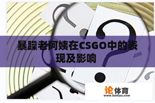 暴躁老阿姨在CSGO中的表现及影响 