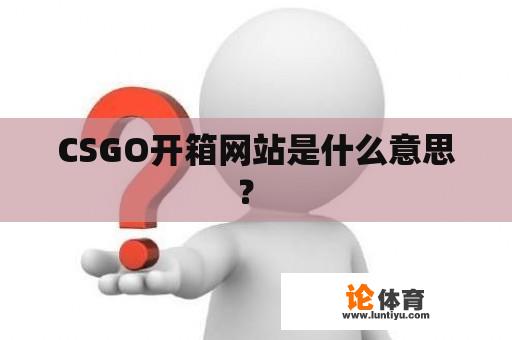 CSGO开箱网站是什么意思？ 