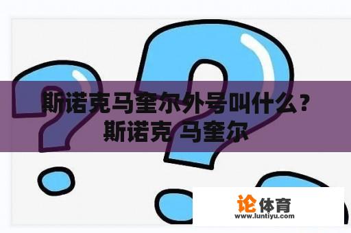 斯诺克马奎尔外号叫什么？