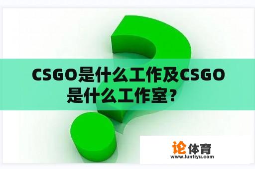 CSGO是什么工作及CSGO是什么工作室？ 