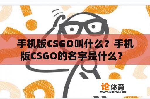 手机版CSGO叫什么？手机版CSGO的名字是什么？ 