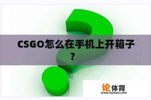 CSGO怎么在手机上开箱子？ 