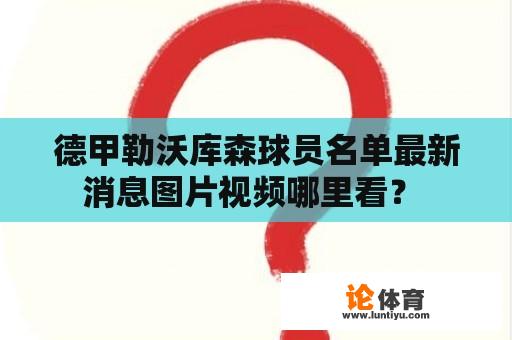 德甲勒沃库森球员名单最新消息图片视频哪里看？ 