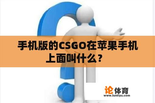 手机版的CSGO在苹果手机上面叫什么？ 