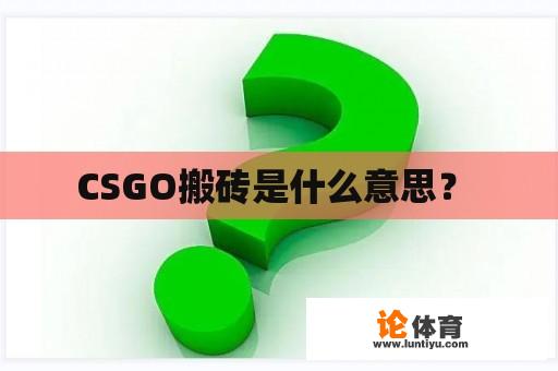 CSGO搬砖是什么意思？ 