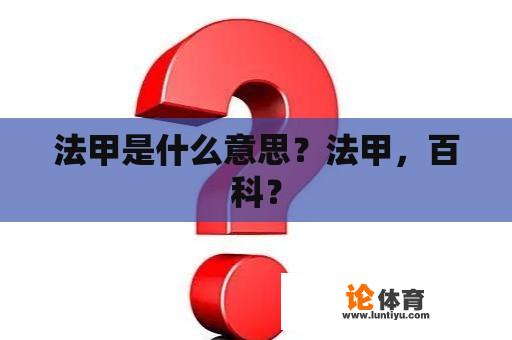 法甲是什么意思？法甲，百科？