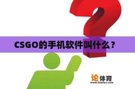 CSGO的手机软件叫什么？ 