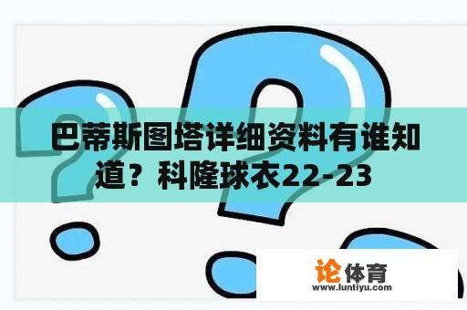 巴蒂斯图塔详细资料有谁知道？科隆球衣22-23