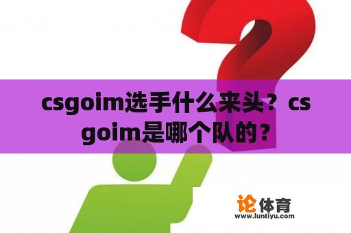 csgoim选手什么来头？csgoim是哪个队的？