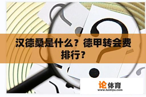 汉德桑是什么？德甲转会费排行？