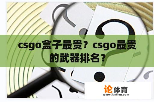 csgo盒子最贵？csgo最贵的武器排名？