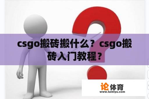 csgo搬砖搬什么？csgo搬砖入门教程？