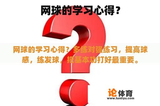 网球的学习心得？