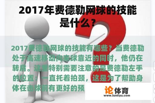 2017年费德勒网球的技能是什么？