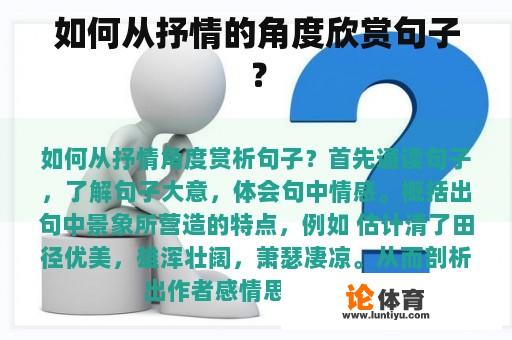 如何从抒情的角度欣赏句子？