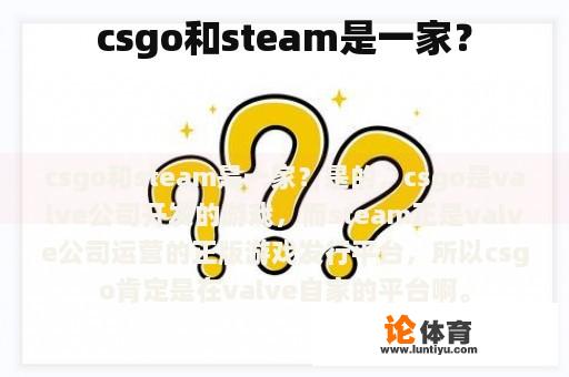 csgo和steam是一家？
