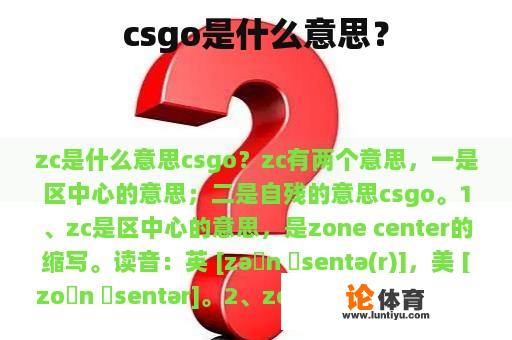 csgo是什么意思？