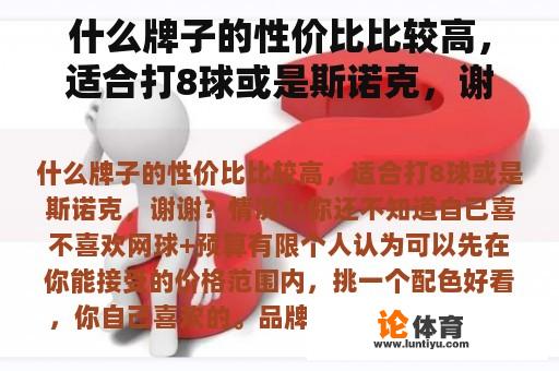 什么牌子的性价比比较高，适合打8球或是斯诺克，谢谢？