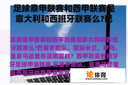 足球意甲联赛和西甲联赛是意大利和西班牙联赛么?巴塞罗那队，国际米兰，罗马，皇家马德里各是哪国的？