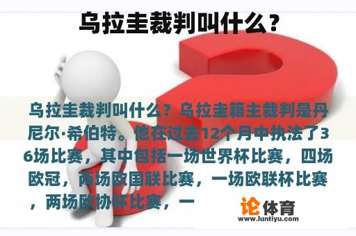 乌拉圭裁判叫什么？