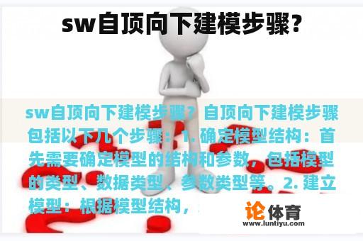 sw自顶向下建模步骤？