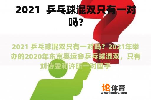 2021  乒乓球混双只有一对吗？