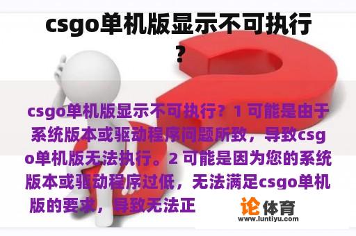 csgo单机版显示不可执行？