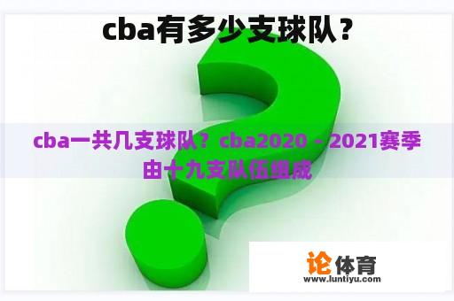 cba有多少支球队？