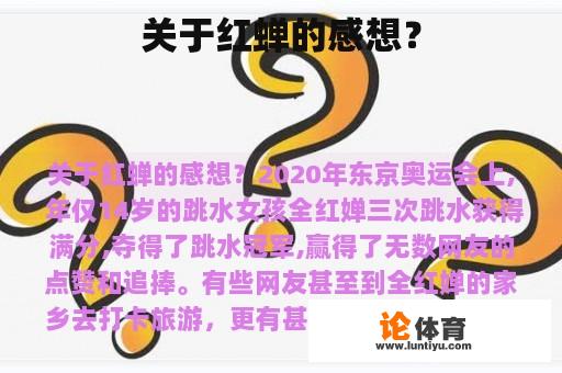 关于红蝉的感想？