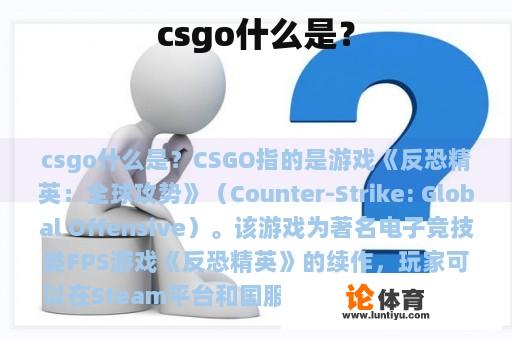 csgo什么是？