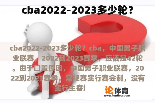 cba2022-2023多少轮？