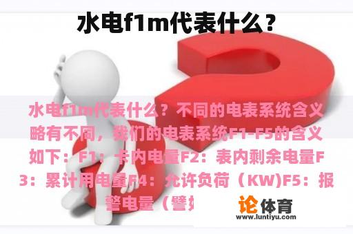 水电f1m代表什么？