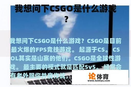 我想问下CSGO是什么游戏？