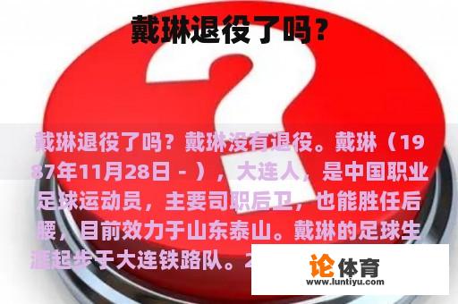 戴琳退役了吗？