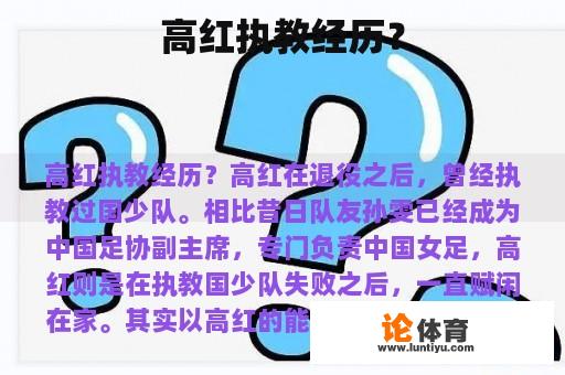 高红执教经历？