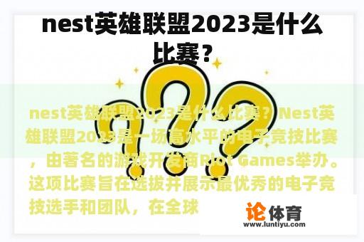 Net Star League 2023是什么比赛？