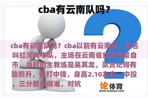 cba有云南队吗？