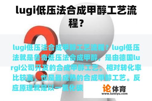 lugi低压法合成甲醇工艺流程？