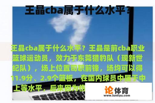 王晶cba属于什么水平？