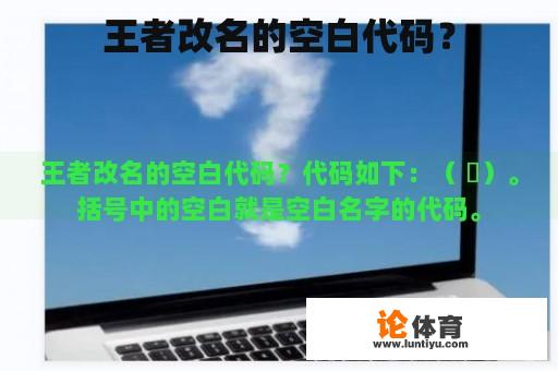 王者改名的空白代码？