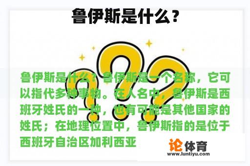 鲁伊斯是什么？