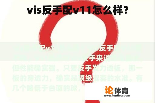 vis反手配v11怎么样？