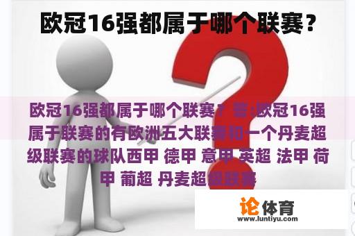 欧冠16强都属于哪个联赛？