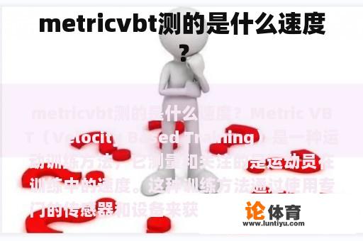 metricvbt测的是什么速度？