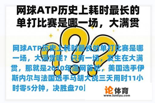 网球ATP历史上耗时最长的单打比赛是哪一场，大满贯呢？