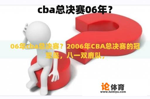 cba总决赛06年？