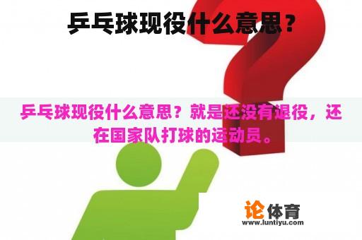 乒乓球现役什么意思？