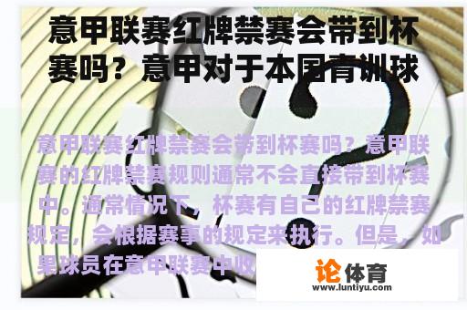 意甲联赛红牌禁赛会带到杯赛吗？意甲对于本国青训球员，拥有欧盟护照的球员和非欧盟球员的上场人数以及意甲报名人数是如何规定的？