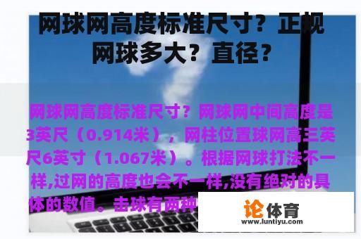 网球网高度标准尺寸？正规网球多大？直径？